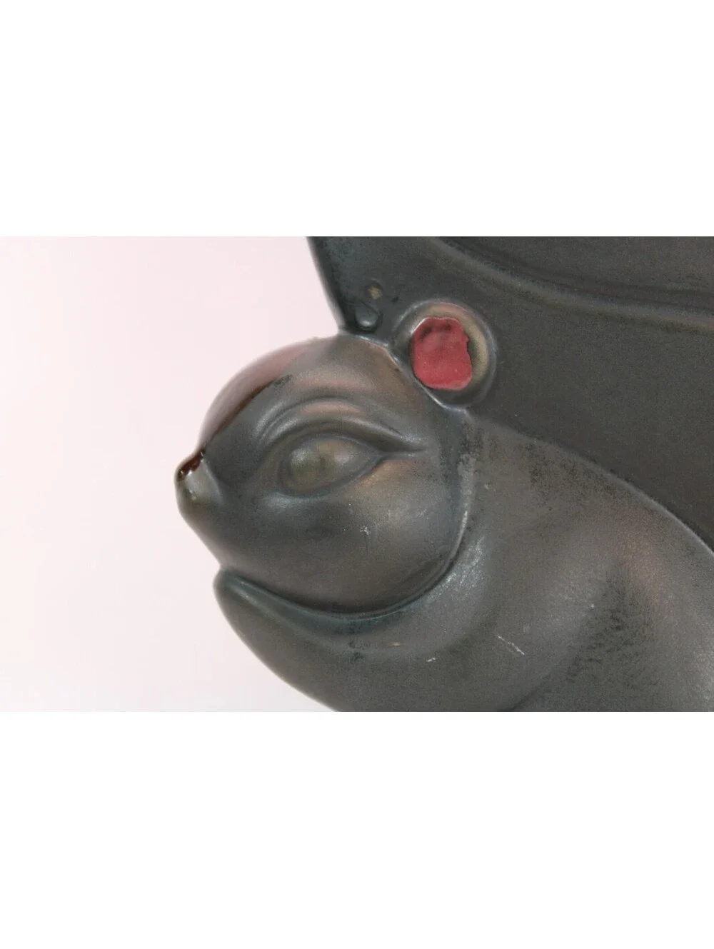 Lg MCM Ceramic Squirrel Figurine Matte Black 10